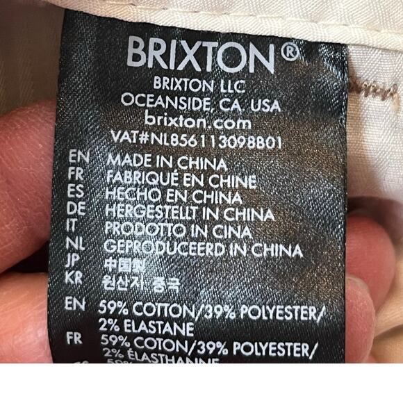 Brixton Men’s 32 Brown Chino Shorts Casual Skate Surf Streetwear Flat Front - Picture 4 of 7